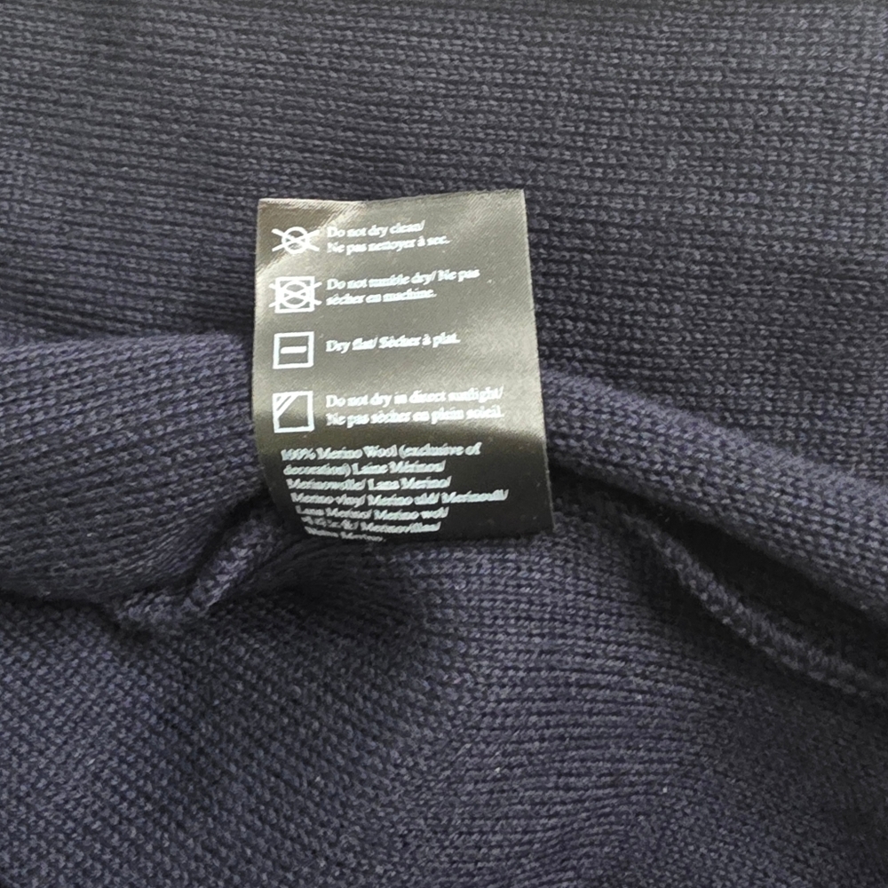 Dale Of Norway Vintage Navy and White High Quality Merino Wool Zip-Up Sweater S - Picture 9 of 12